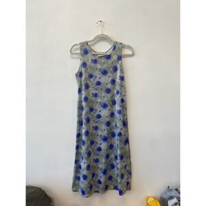 Vintage‎ Y2K SWAT Floral Green & Purple Adjustable Maxi Dress XS/S Cottegecore